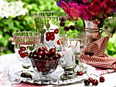TABLE LANTERN AND CHERRIES