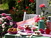 COLOURFUL BALCONY TABLE WITH ROSES