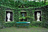 STATUES IN ALCOVES, MONTE PALACE TROPICAL GARDEN, MADEIRA
