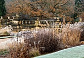 Frosted italianate formal garden at trentham gardens staffordshire in winter