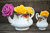 ROSES IN VINTAGE TEAPOT