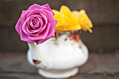 ROSES IN VINTAGE ROSE TEAPOT