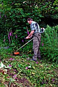 CLEARING SITE WITH STRIMMER