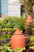 Cloches in a garden