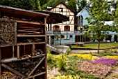 Bug hotel for insects, House of Water and River, Pond, Donnenbach , Frohmuhl , Alsace, France