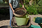 Sieving of an old substrate soil