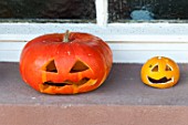 Halloween pumpkin on a windowsill