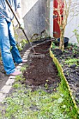 Sowing a lawn on a garden path