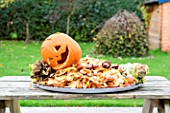 Halloween pumpkin decoration for composting