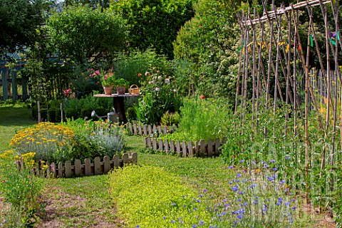 Square_foot_kitchen_garden_and_tomatoes_supported_Provence_France