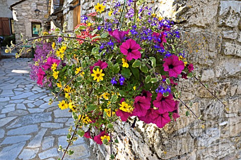 Bouquet_of_flowers_at_the_corner_of_a_street_in_Nimes_le_Vieux_National_park_France