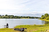Carp fishing, Lake Finfarine, Poiroux, Marais vendéen, Talmont St Hilaire, Vendée, Pays de Loire, France