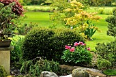 Japanese garden at Moulin de la Lande, Brittany, France