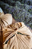 Distillation of wild lavender to obtain essential oil, Montagne de Lure, Alpes de Haute-Provence, France