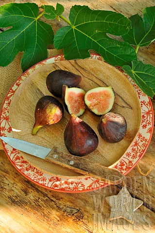 Black_figs_Ficus_carica_on_a_wooden_plate_fig_leaves_as_decoration_summer_fruits