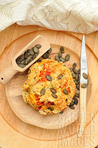 Pumpkin_seeds_Cucurbita_pepo_used_in_cooking_pumpkin_seed_bread_tomatoes_and_goat_cheese