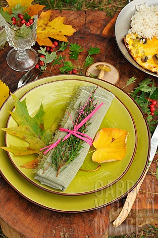 Autumn_meal_Mushroom_omelette_autumn_table_decoration_with_dead_leaves_hawthorn_cenelles_heather_on_