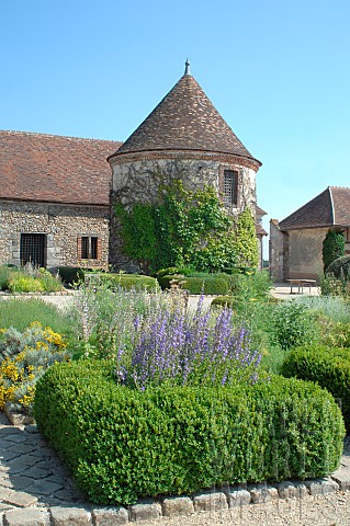 Square_of_Boxwood_Buxus_sp_and_flowers_Medieval_Garden_of_Bois_Richeux_Eure_et_Loir_France