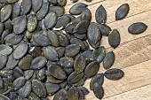 Hulless pumpkin seeds of Styrian pumpkin (Cucurbita pepo var. styriaca)