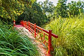 Japanese bridge, Parc Floral de la Court dAron, Saint Cyr-en-Talmondais, Vendée, France
