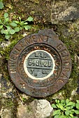 NGF marker (General Leveling of France), Holzarte gorges, Larrau, Pyrénées-Atlantiques, France