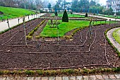 Drip pipes for irrigation of the Jardin des Plantes, Le Mans, Sarthe, France
