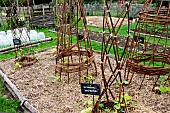 Wicker decorations in the educational garden of the Arche de la Nature, Le Mans Métropole, Sarthe, France