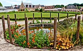 Pond in the vegetable garden at Bonnétable, Sarthe, France