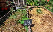 Invasive plant compost at the Arche de la Nature educational garden, Le Mans Métropole, Sarthe, France