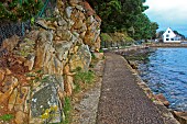 Coastal path leading to the pointe dArradon, Golfe du Morbihan, Southern Brittany, France
