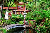 The japanese pavilion of the Monte Palace tropical garden. Funchal. Madeira island. Portugal.