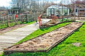 Winter vegetable garden, Arche de la Nature, Le Mans, Sarthe, France