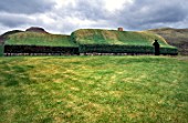 Ancient grass covered 11th century farmhouse  Iceland