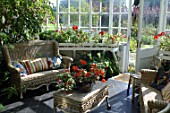 Inside the conservatory at House of Pitmuies, Scotland