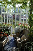 Inside the conservatory at House of Pitmuies, Scotland