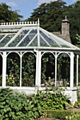 Kitchen garden & conservatory at House of Puitmuies, Scotland