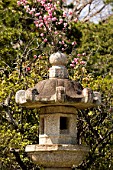 Stone lantern in Japanese garden Imperial City of Kamakura, Japan