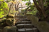 Stone steps in Japanese garden Imperial City of Kamakura, Japan