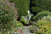 Path and greenhouse at Malleny Garden, Scotland