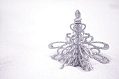 SILVER XMAS TREE IN THE SNOW