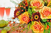 ROSES AND GERBERA ARRANGEMENT