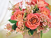 ROSES AND CELOSIA FLOWER ARRANGEMENT