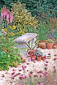 STONE SEAT IN DRY GARDEN