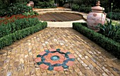 PATTERNED PATHWAY.THE PLANT HUNTERS GARDEN,  DESIGNED BY ALAN GARDENER,  HAMP