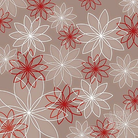 OVERLAPPED_HOLLOW_OUTLINED_FLOWERS_IN_RED_AND_WHITE_REPEAT_GRAPHIC_ART