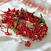WREATH OF ROSEHIPS AND SPINDLES