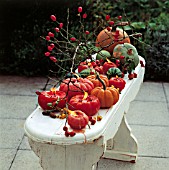 TABLE WITH PUMPKINS AND CANDLES