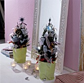 LITTLE FIRS DECORATED WITH RIBBONS