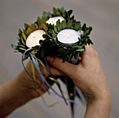 TEA CANDLE HOLDERS MADE OF ZINC AND DECORATED