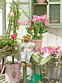 EASTER BALCONY WITH PINK TULIPS